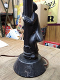Vtg Drunken Charlie Chaplin Lamp Post Bar Top Table Light Metal 12" Working!