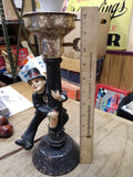 Vtg Drunken Charlie Chaplin Lamp Post Bar Top Table Light Metal 12" Working!