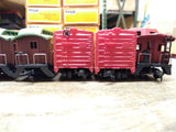 Vtg TYCO HO Scale 99 Santa Fe Steam Locomotive Tender and 7 Cars Boxes Working!