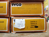 Vtg TYCO HO Scale 99 Santa Fe Steam Locomotive Tender and 7 Cars Boxes Working!