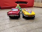 Vtg 2 Pc Hot Wheels Diecast Car Lot 1977-79 Mercedes Corvette 1957 T-Bird
