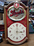 Vtg Stroh's Beer Clock Wall Hanging Bar Sign 17" x 10.5" Parts Repair Lot!