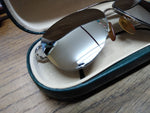 Vogue Green Mirrored Silver Half Rim Aviator Sunglasses Pilot Italy Designer!
