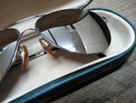 Vogue Green Mirrored Silver Half Rim Aviator Sunglasses Pilot Italy Designer!