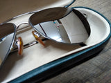 Vogue Green Mirrored Silver Half Rim Aviator Sunglasses Pilot Italy Designer!