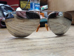 Vogue Green Mirrored Silver Half Rim Aviator Sunglasses Pilot Italy Designer!