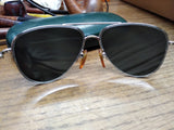 Vogue Green Mirrored Silver Half Rim Aviator Sunglasses Pilot Italy Designer!