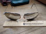 Vogue Green Mirrored Silver Half Rim Aviator Sunglasses Pilot Italy Designer!