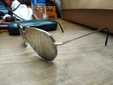 Vogue Green Mirrored Silver Half Rim Aviator Sunglasses Pilot Italy Designer!