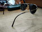 Vogue Green Mirrored Silver Half Rim Aviator Sunglasses Pilot Italy Designer!