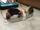 Vogue Green Mirrored Silver Half Rim Aviator Sunglasses Pilot Italy Designer!