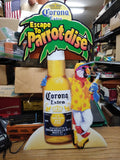 Vtg Corona Extra Beer Escape To Parrotdise Metal Wall Hanging Bar Sign 24" x 14"