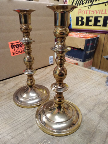 Vtg 2 Piece Lot Baldwin Forged In America Brass Candle Sticks Holders 9" Nice!