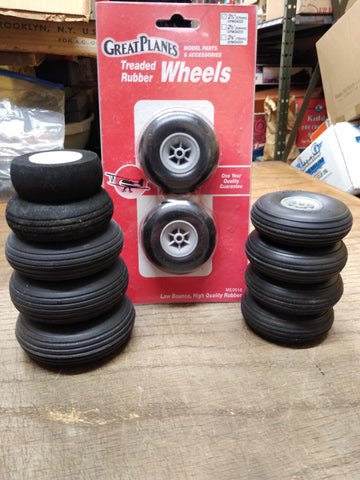 Vtg 9 Pc Radio Control CL Model Airplane Wheel Lot Great Planes Du Bro Sullivan