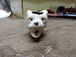 Vtg Figural White Bear Head Smoking Tobacco Pipe with Stinger and Nice Stem!