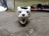 Vtg Figural White Bear Head Smoking Tobacco Pipe with Stinger and Nice Stem!