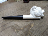 Vtg Figural White Bear Head Smoking Tobacco Pipe with Stinger and Nice Stem!
