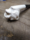 Vtg Figural White Bear Head Smoking Tobacco Pipe with Stinger and Nice Stem!