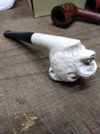 Vtg Figural White Bear Head Smoking Tobacco Pipe with Stinger and Nice Stem!