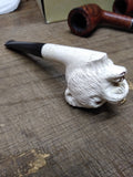 Vtg Figural White Bear Head Smoking Tobacco Pipe with Stinger and Nice Stem!