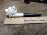 Vtg Figural White Bear Head Smoking Tobacco Pipe with Stinger and Nice Stem!