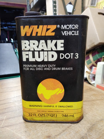 Vtg WHIZ Motor Vehicle Brake Fluid 1 Quart Can Dot 3 Oil Gas Auto Garage Collect