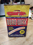 Vtg 1950s Auto Duro Wax Can Cleans Polish Oil Gas Great Graphix Buick Cadillac!