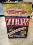 Vtg 1950s Auto Duro Wax Can Cleans Polish Oil Gas Great Graphix Buick Cadillac!