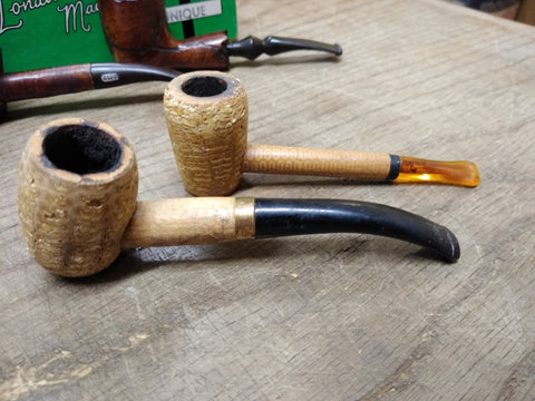 Vtg Missouri Meerschaum Corn Cob pipe Straight and Half Bent Smoking Tobacco
