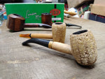 Vtg Missouri Meerschaum Corn Cob pipe Straight and Half Bent Smoking Tobacco