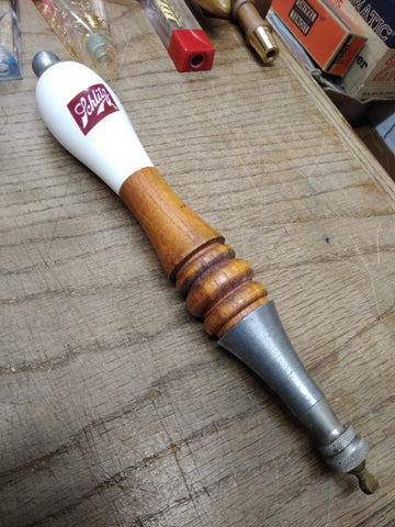 Vtg Schlitz Beer Wood Metal Tap Handle 12" Man Cave Bar Nice!