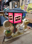 Vtg Carling Black Label Beer Man Cave Lighted Sign Clock Bar Top Wall Works Good
