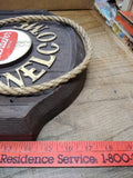 Vtg Schaefer Beer Welcome Nautical Ships Lights Wall Hanging Signs Works Good!