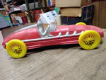 Vtg Auburn Hard Rubber Boat Tail Racer Car with Driver Yellow Wheels 10" 1930's!