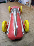 Vtg Auburn Hard Rubber Boat Tail Racer Car with Driver Yellow Wheels 10" 1930's!