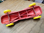 Vtg Auburn Hard Rubber Boat Tail Racer Car with Driver Yellow Wheels 10" 1930's!