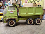 Vtg Tonka Hydraulic 6 Wheel Dump Truck Green Pressed Steel Toy 14 inch Works!