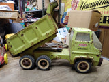 Vtg Tonka Hydraulic 6 Wheel Dump Truck Green Pressed Steel Toy 14 inch Works!