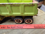 Vtg Tonka Hydraulic 6 Wheel Dump Truck Green Pressed Steel Toy 14 inch Works!