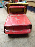 Vtg Tonka Dual Wheel Dump Truck Red and Yellow Pressed Steel Toy 10 inch Works!