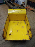 Vtg Tonka Dual Wheel Dump Truck Red and Yellow Pressed Steel Toy 10 inch Works!