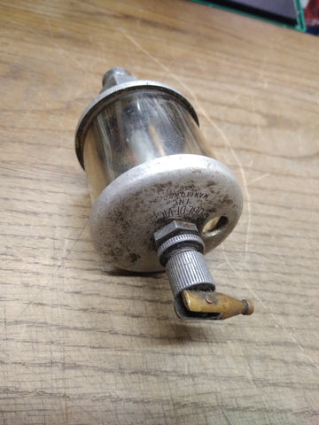 Vtg Lube Devices Inc Drip Cylinder Glass Oiler Hit Miss Gas Engine 5.5" x 2.25"