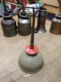 Vtg Thumb Oiler Can Red and Gray 7 Inches Tall 3.5 Inch Diameter