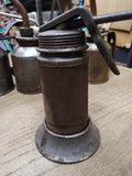 Vtg K P MFG Co Thumb Pump Oiler Can 5 Inches Tall 3 Inch Diameter Gas & Oil