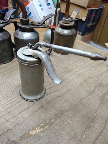 Vtg Eagle Thumb Pump Oiler Can 6 Inches Tall 2.25 Inch Diameter Gas & Oil