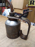 Vtg Unmarked Eagle Thumb Pump Oiler Can 10 Inches Tall 3 Inch Diameter Gas & Oil