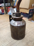 Vtg Unmarked Eagle Thumb Pump Oiler Can 10 Inches Tall 3 Inch Diameter Gas & Oil