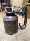 Vtg Unmarked Eagle Thumb Pump Oiler Can 10.25 Inches Tall 3 Inch Dia. Gas & Oil