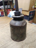 Vtg Unmarked Eagle Thumb Pump Oiler Can 10.25 Inches Tall 3 Inch Dia. Gas & Oil