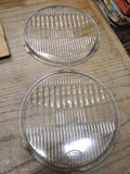Vtg Original Pair Ford Model A Twolite Headlight Lenses 8 15/32" x 7 7/8"